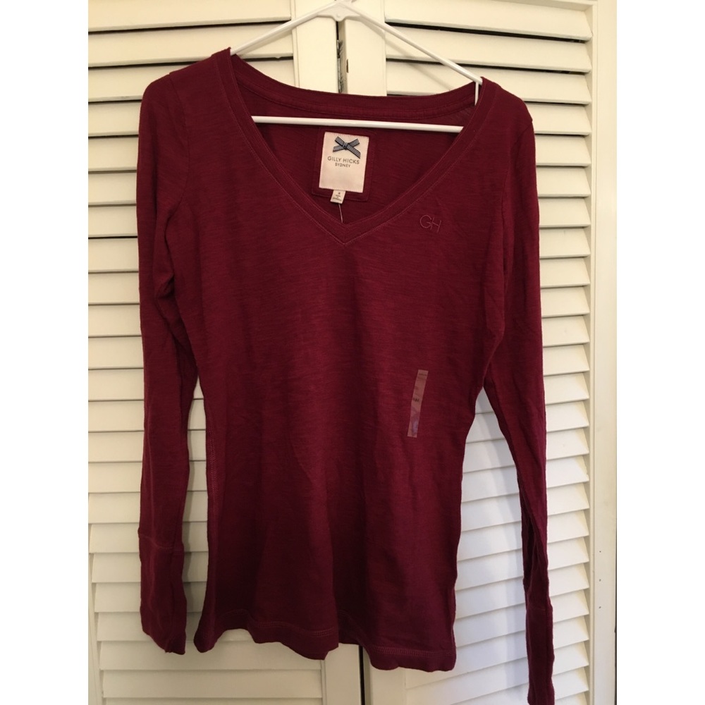 Gilly Hicks burgundy long sleeve tee NWT